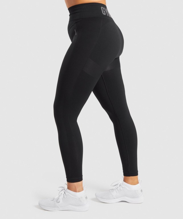 Gymshark Flex High Waisted Women's Leggings Black / Grey | UAE-67THUR