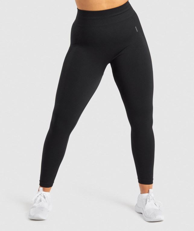 Gymshark Flex High Waisted Women\'s Leggings Black / Grey | UAE-67THUR