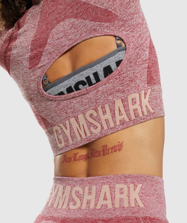 Gymshark Flex Sports Crop Top Women's Sweatshirts Burgundy | UAE-29GSEL