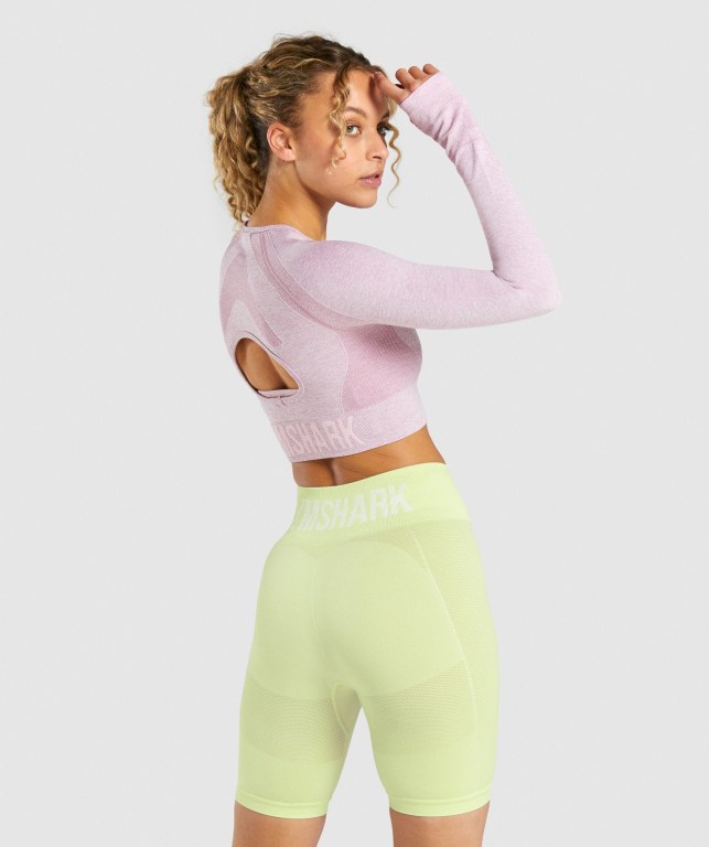 Gymshark Flex Sports Crop Top Women's Sweatshirts Light Purple | UAE-93XUSC