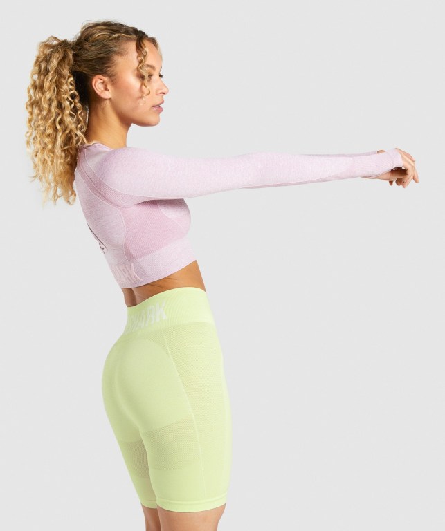 Gymshark Flex Sports Crop Top Women's Sweatshirts Light Purple | UAE-93XUSC