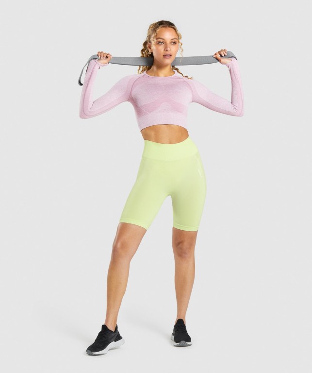 Gymshark Flex Sports Crop Top Women's Sweatshirts Light Purple | UAE-93XUSC