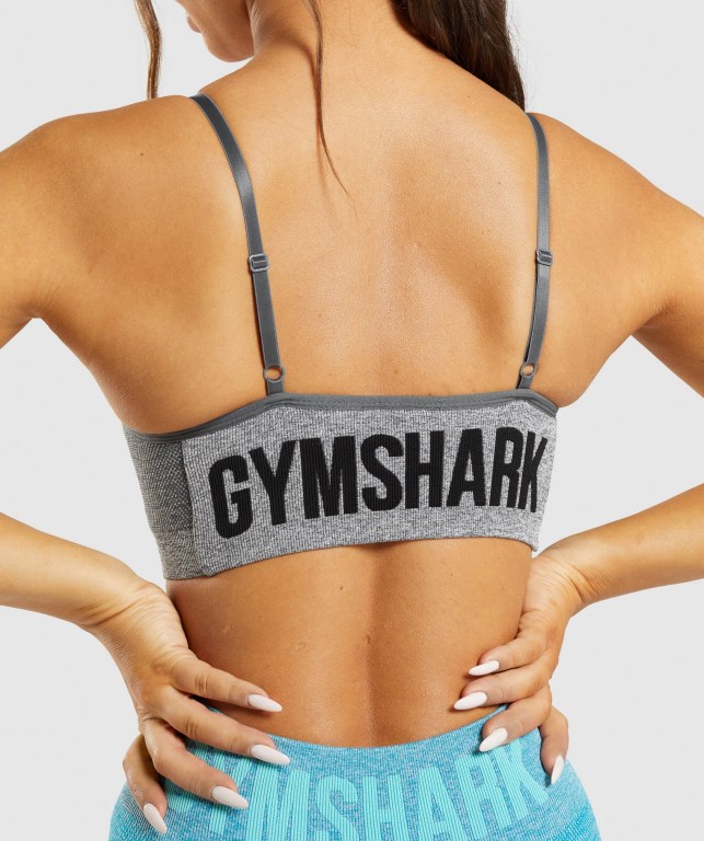 Gymshark Flex Strappy Women's Sports Bra Grey | UAE-04IPZJ