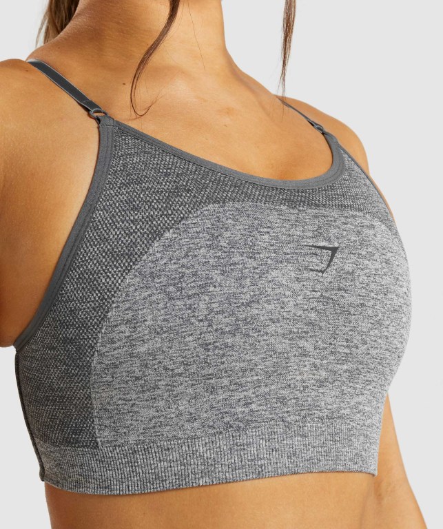 Gymshark Flex Strappy Women's Sports Bra Grey | UAE-04IPZJ