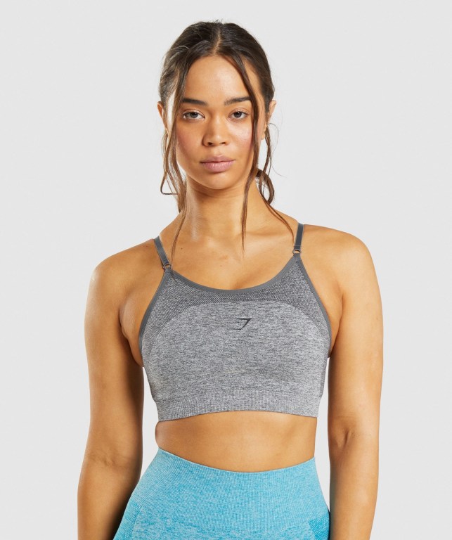 Gymshark Flex Strappy Women\'s Sports Bra Grey | UAE-04IPZJ