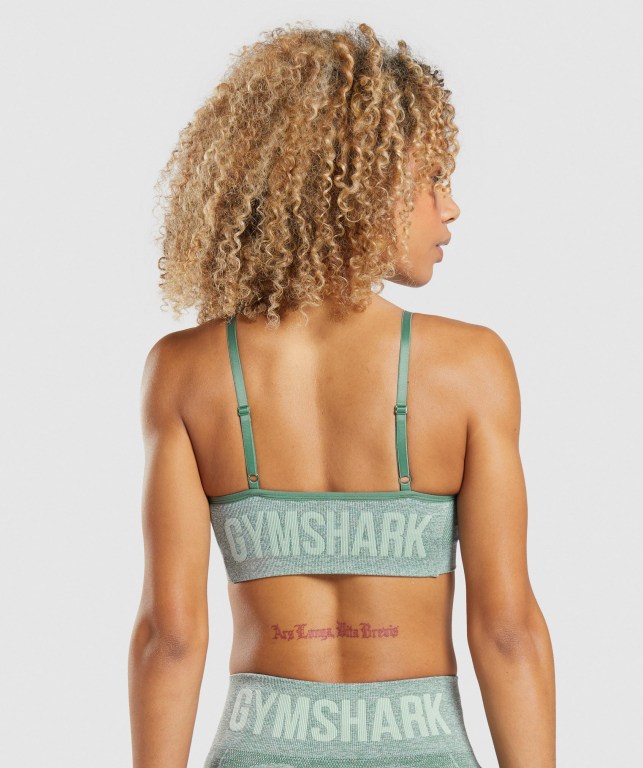 Gymshark Flex Strappy Women's Sports Bra Green | UAE-06IEBF