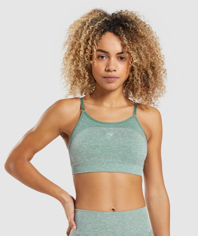 Gymshark Flex Strappy Women\'s Sports Bra Green | UAE-06IEBF