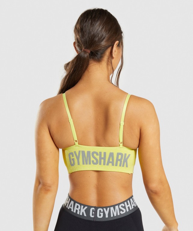 Gymshark Flex Strappy Women's Sports Bra Yellow | UAE-37EAFY