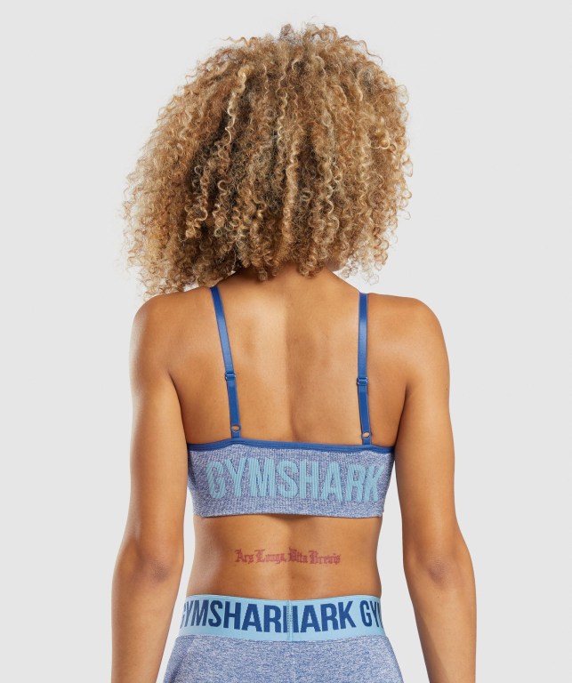 Gymshark Flex Strappy Women's Sports Bra Blue | UAE-49XCWF