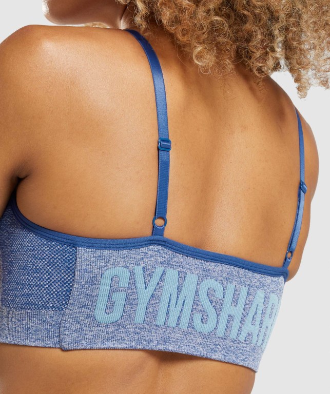 Gymshark Flex Strappy Women's Sports Bra Blue | UAE-49XCWF