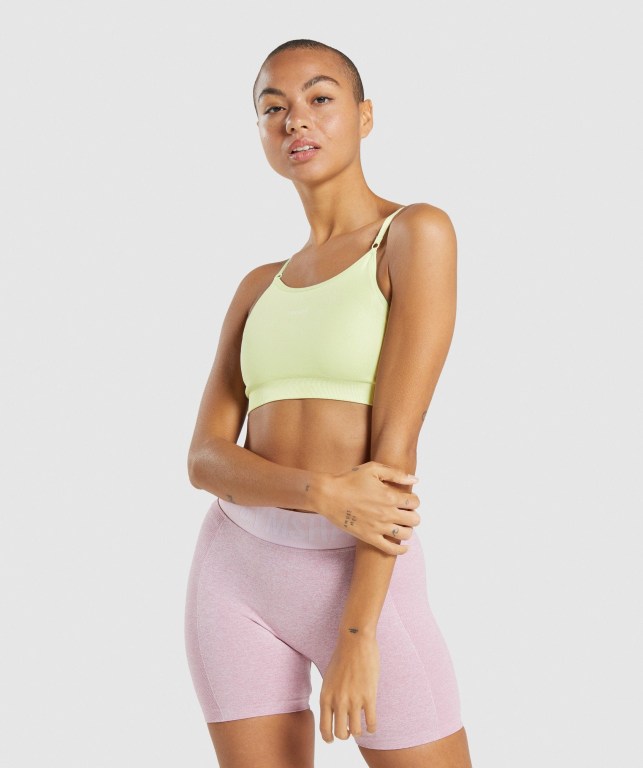 Gymshark Flex Strappy Women\'s Sports Bra Light Green | UAE-83SBWZ