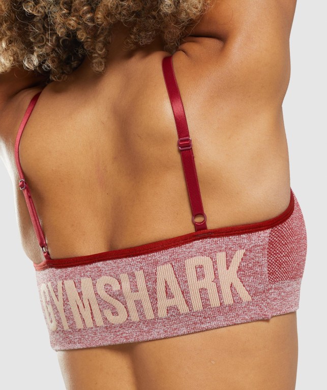 Gymshark Flex Strappy Women's Sports Bra Burgundy | UAE-90MAQX