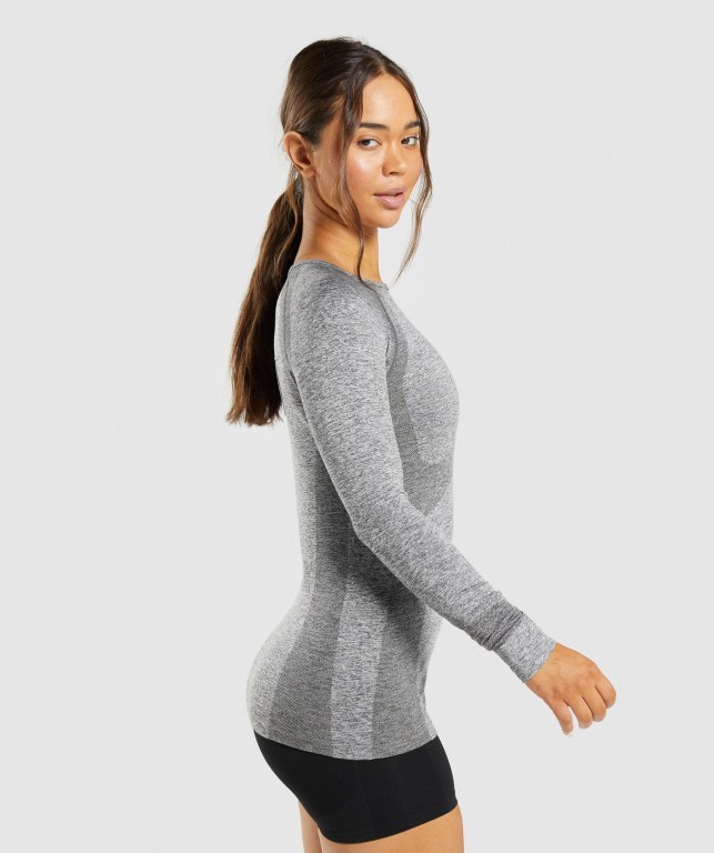 Gymshark Flex Top Women's T Shirts Grey | UAE-59LKHN