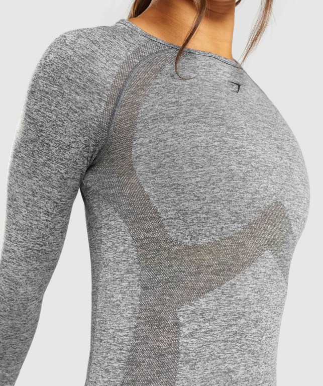 Gymshark Flex Top Women's T Shirts Grey | UAE-59LKHN