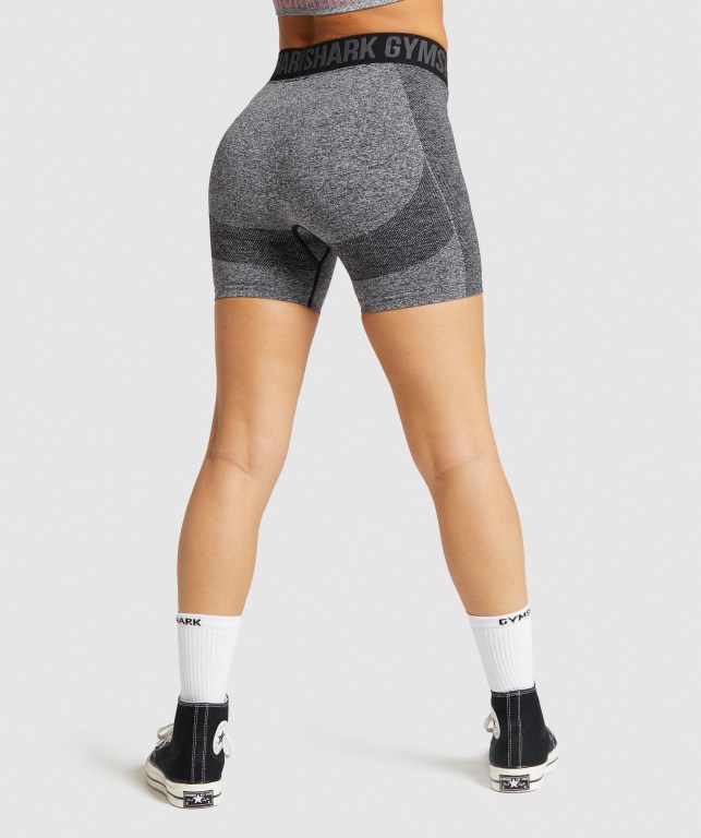 Gymshark Flex Women's Shorts Black / Grey | UAE-24IAMY