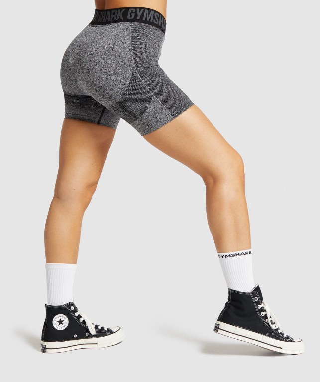 Gymshark Flex Women's Shorts Black / Grey | UAE-24IAMY