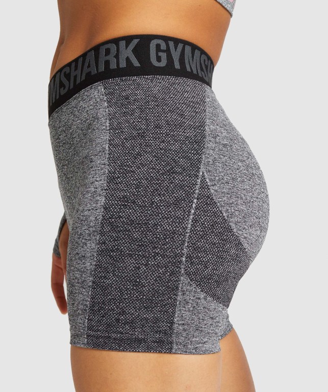 Gymshark Flex Women's Shorts Black / Grey | UAE-24IAMY