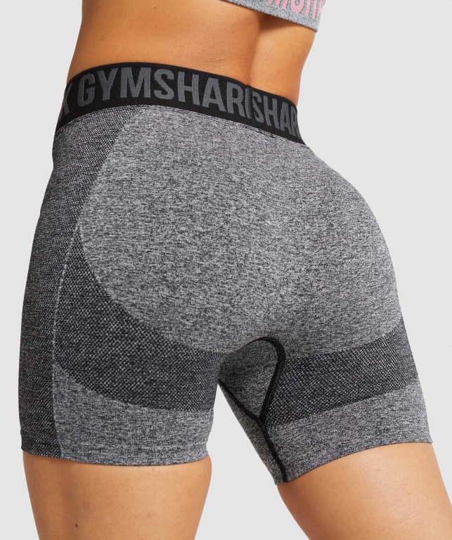 Gymshark Flex Women's Shorts Black / Grey | UAE-24IAMY