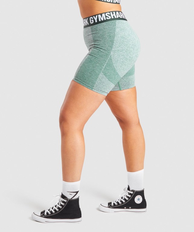 Gymshark Flex Women's Shorts Dark Green | UAE-79TOFB