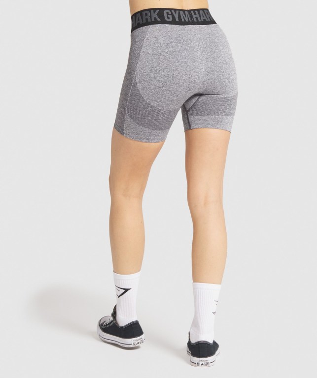 Gymshark Flex Women's Shorts Grey / Black | UAE-31ZASI