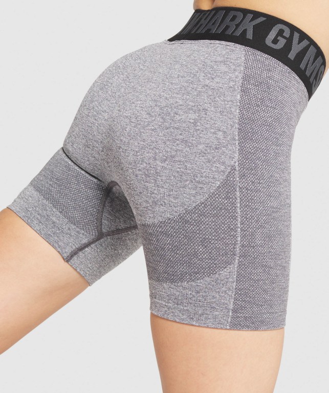 Gymshark Flex Women's Shorts Grey / Black | UAE-31ZASI