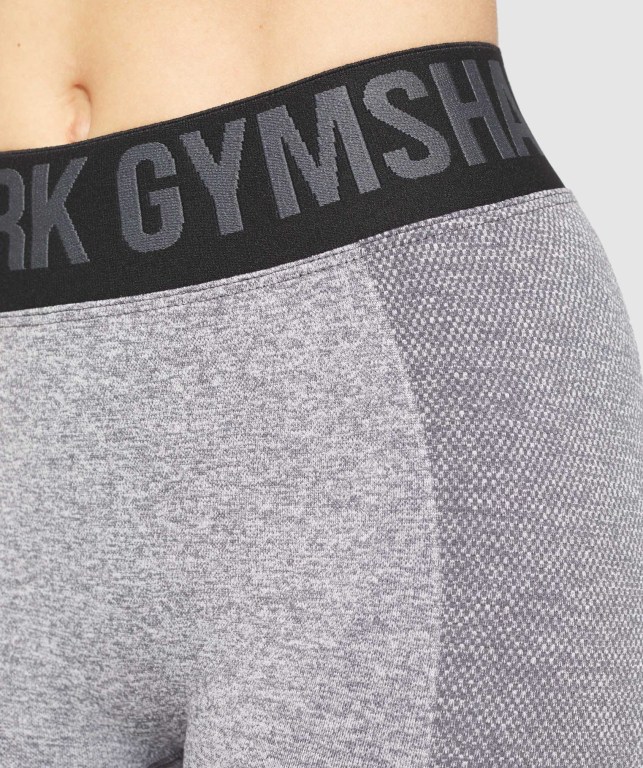 Gymshark Flex Women's Shorts Grey / Black | UAE-31ZASI