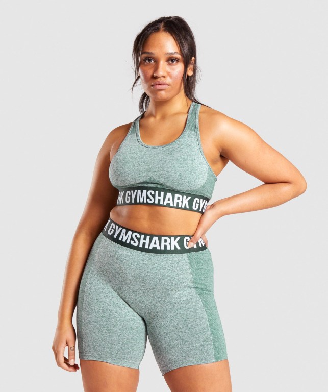 Gymshark Flex Women\'s Sports Bra Dark Green | UAE-50CLDJ