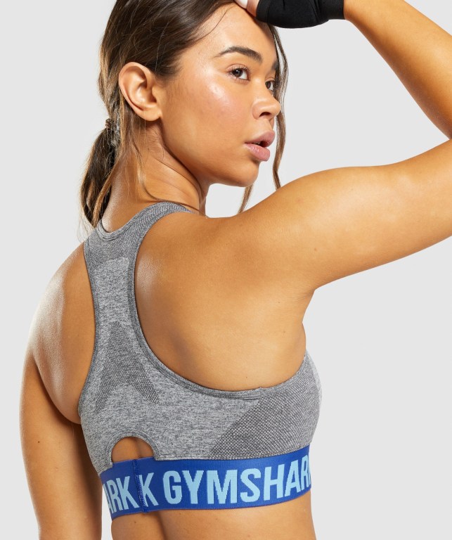 Gymshark Flex Women's Sports Bra Grey | UAE-87NEST