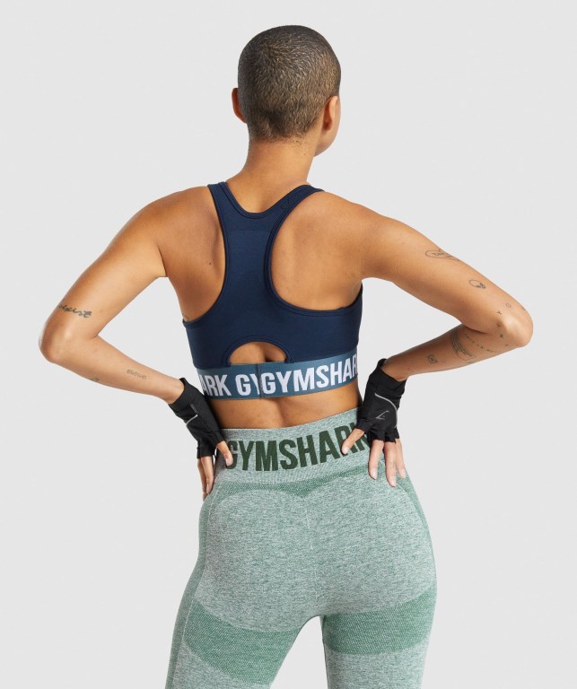 Gymshark Flex Women's Sports Bra Navy | UAE-20XVCF