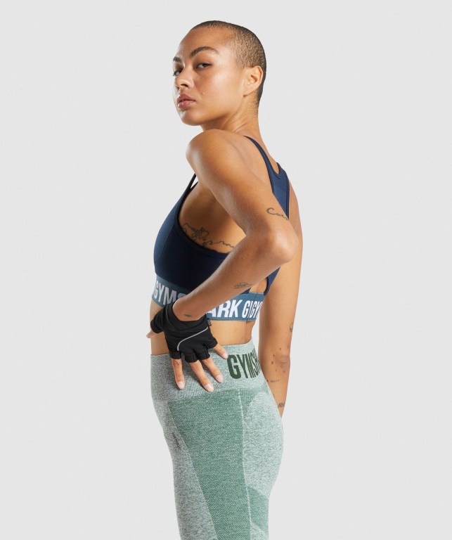 Gymshark Flex Women's Sports Bra Navy | UAE-20XVCF