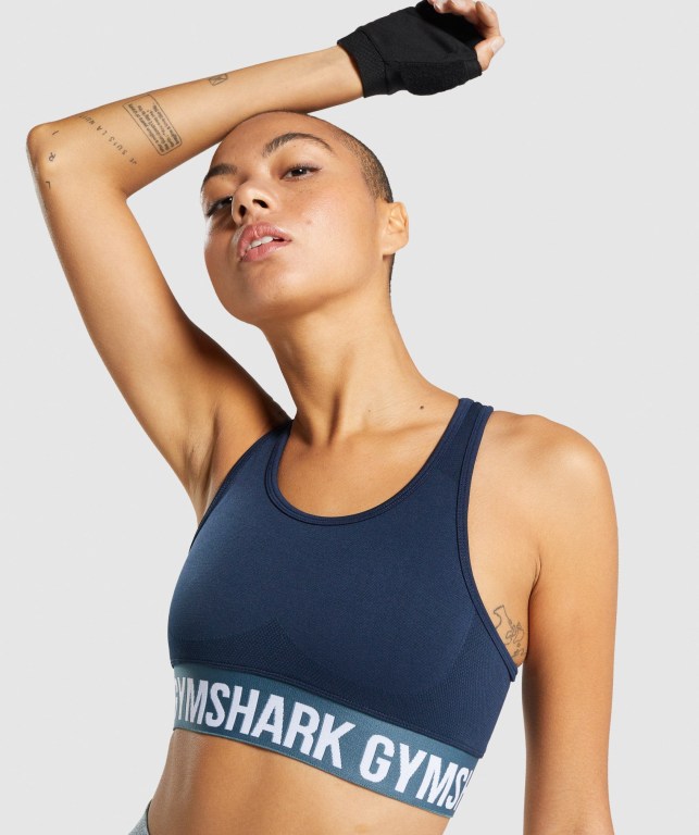 Gymshark Flex Women's Sports Bra Navy | UAE-20XVCF