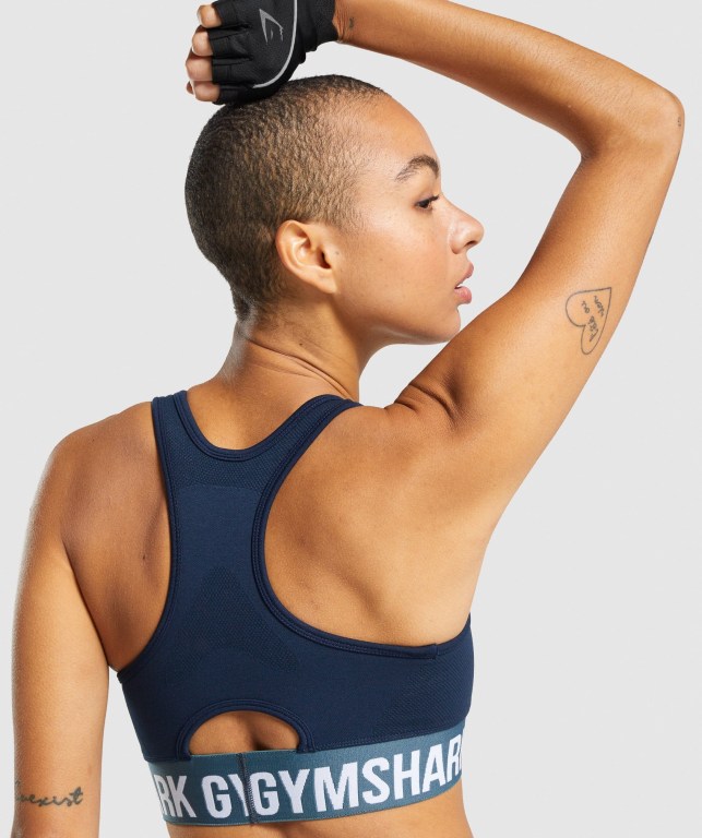 Gymshark Flex Women's Sports Bra Navy | UAE-20XVCF