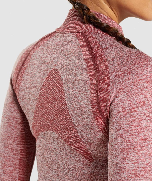 Gymshark Flex Zip Through Women's Jackets Burgundy | UAE-01IQMT