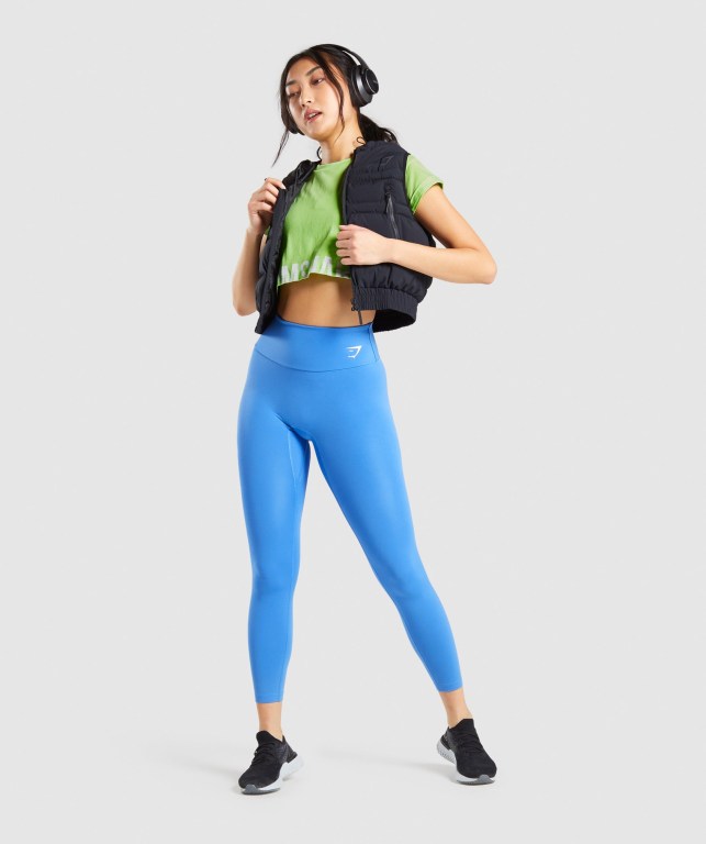 Gymshark Fraction Crop Top Women's T Shirts Green | UAE-09XWGN