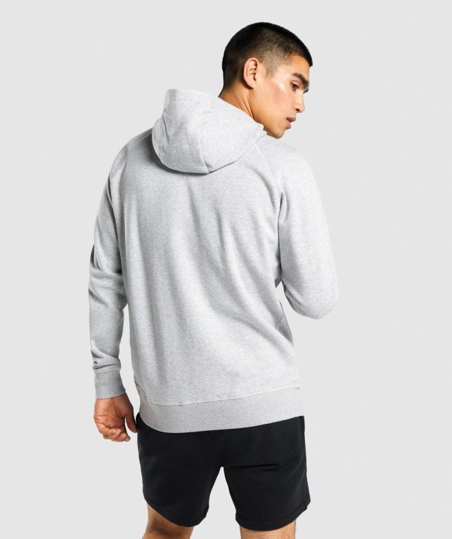 Gymshark GSLC Collegiate Men's Hoodies Light Grey | UAE-50KUWG