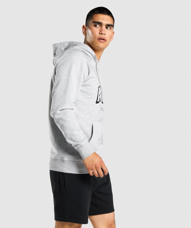 Gymshark GSLC Collegiate Men's Hoodies Light Grey | UAE-50KUWG