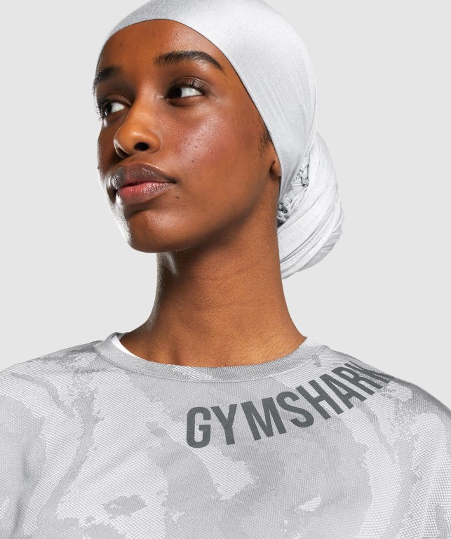 Gymshark GS Power Crop Top Women's Sweatshirts Grey | UAE-02OAZK