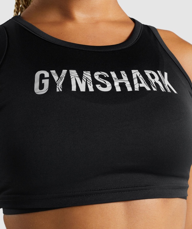 Gymshark GS Power Crop Top Women's Sweatshirts Black | UAE-80ZOPM