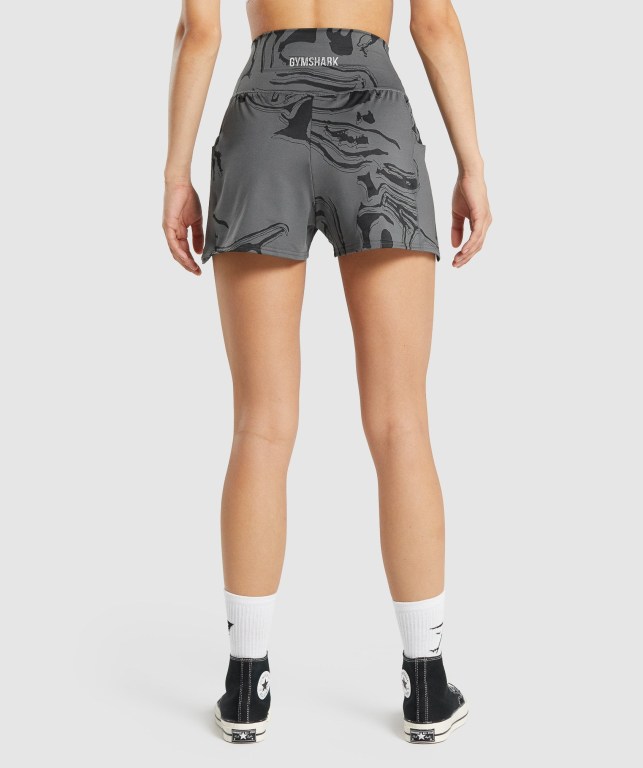 Gymshark GS Power Jacquard Women's Shorts Black | UAE-62OBAI