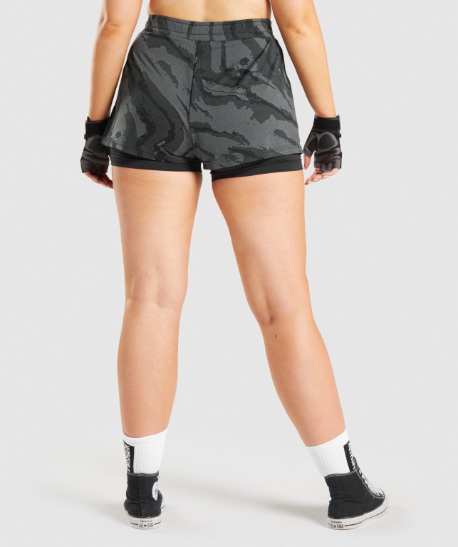 Gymshark GS Power Loose Women's Shorts Black | UAE-48GLXB