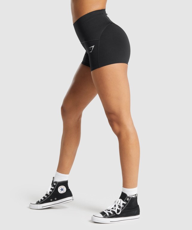 Gymshark GS Power Support Women's Shorts Black | UAE-80UPSI