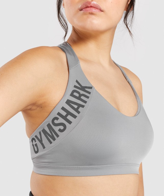 Gymshark GS Power Women's Sports Bra Grey | UAE-07NYUE