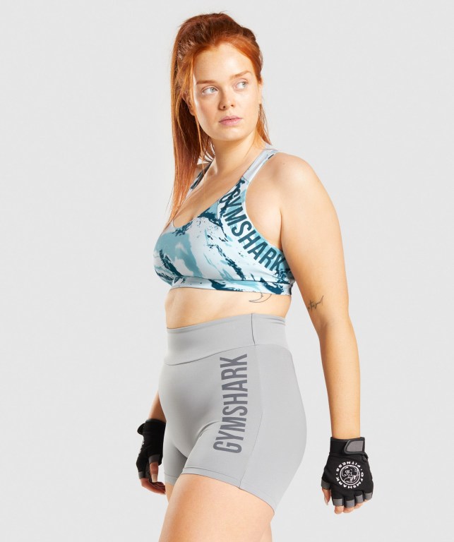 Gymshark GS Power Women's Sports Bra Light Blue | UAE-94GSIK