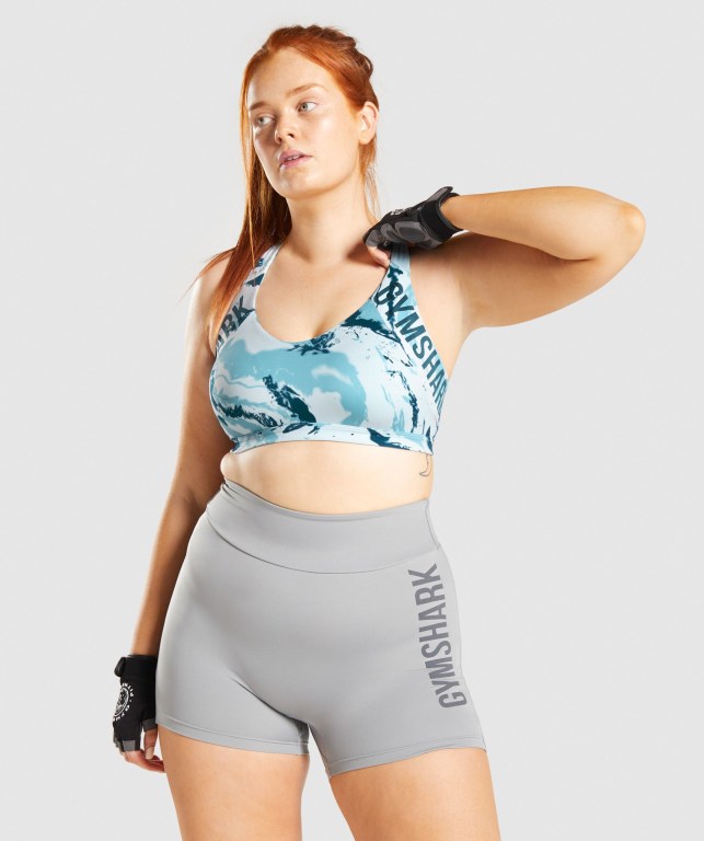 Gymshark GS Power Women\'s Sports Bra Light Blue | UAE-94GSIK