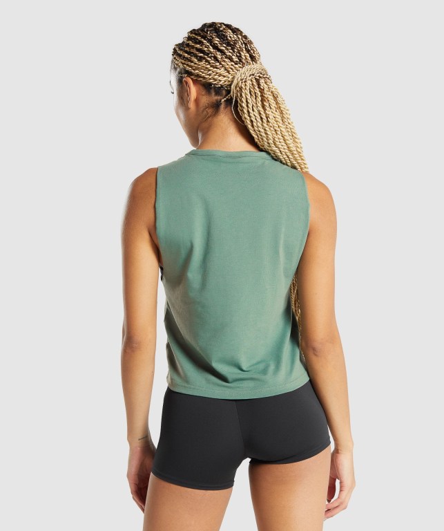 Gymshark GS Power Women's Tank Tops Green | UAE-63ZPAJ