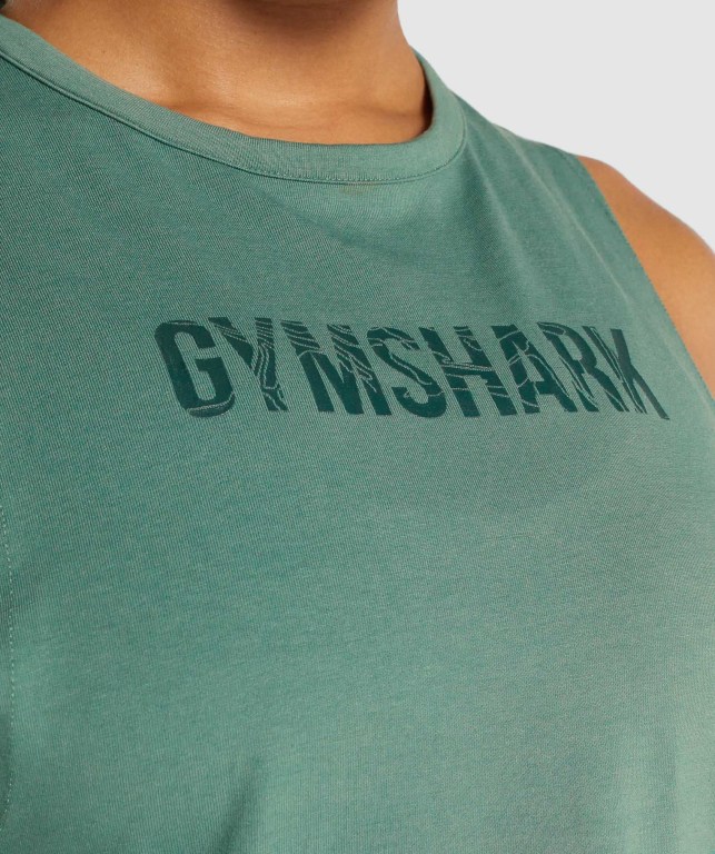 Gymshark GS Power Women's Tank Tops Green | UAE-63ZPAJ