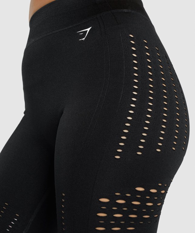 Gymshark Glow Seamless Women's Shorts Black | UAE-15QPZK