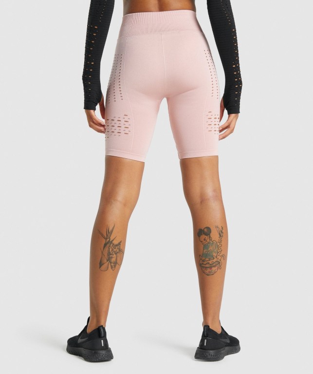 Gymshark Glow Seamless Women's Shorts Light Pink | UAE-67HKVP