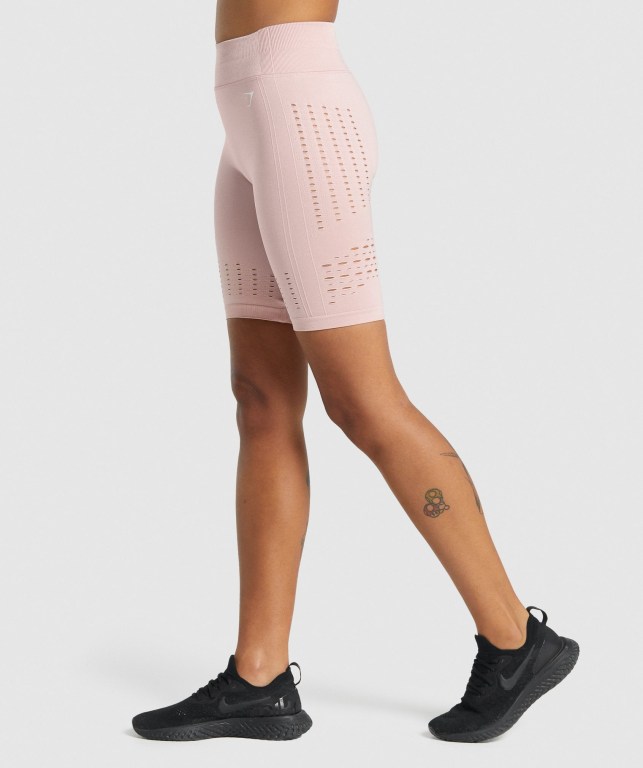 Gymshark Glow Seamless Women's Shorts Light Pink | UAE-67HKVP