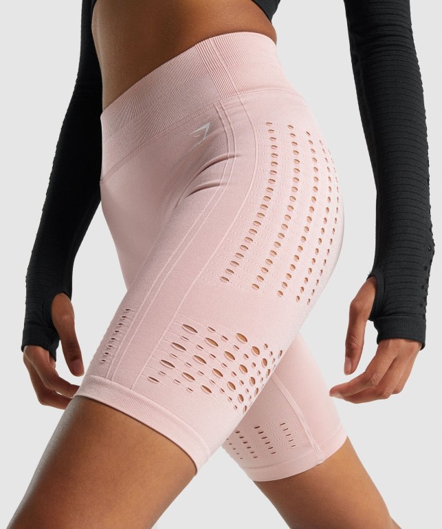 Gymshark Glow Seamless Women's Shorts Light Pink | UAE-67HKVP